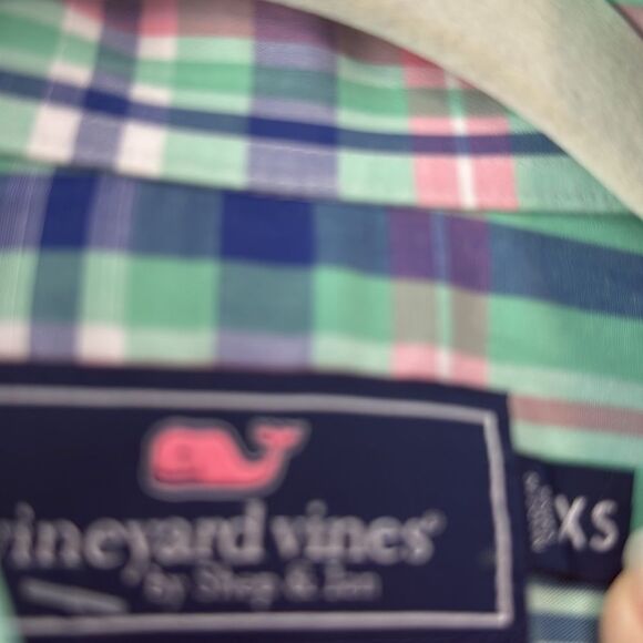 VINEYARD VINES SLIM FIT TUCKER SHIRT PLAID BRIGHT PASTEL PREPPY COTTON MEN'S XS - Picture 5 of 7